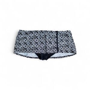 Daisy Fuentes Moda Black & White Geometric Bikini Swimsuit Bottom Skirted Sz 16